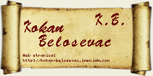 Kokan Beloševac vizit kartica